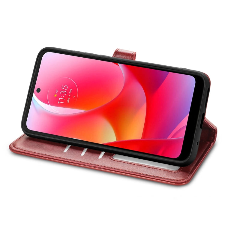 For Motorola Moto G Power 2022 Solid Color Leather Buckle Phone Case