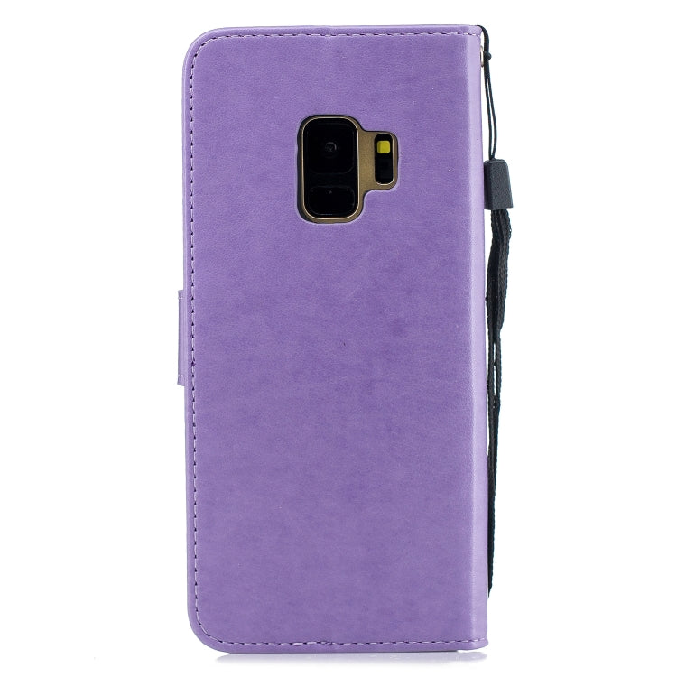 For Galaxy S9 Diamond Encrusted Butterflies Love Flowers Pattern Horizontal Flip Leather Case with Holder & Card Slots & Wallet & Lanyard