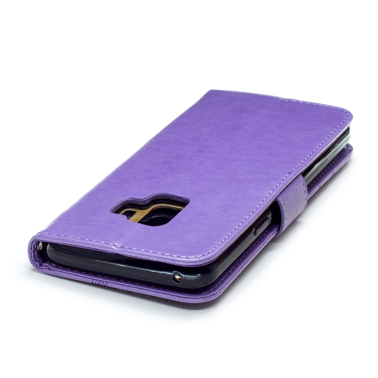 For Galaxy S9 Diamond Encrusted Butterflies Love Flowers Pattern Horizontal Flip Leather Case with Holder & Card Slots & Wallet & Lanyard