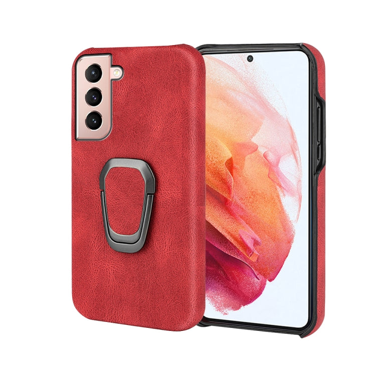 Ring Holder PU Phone Case for Samsung Galaxy S21 5G