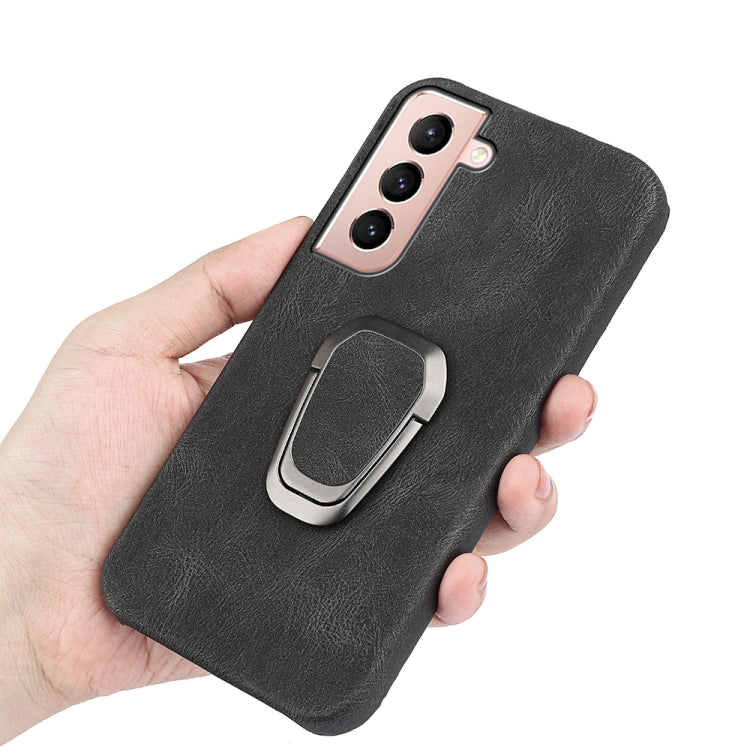 Ring Holder PU Phone Case for Samsung Galaxy S21 5G