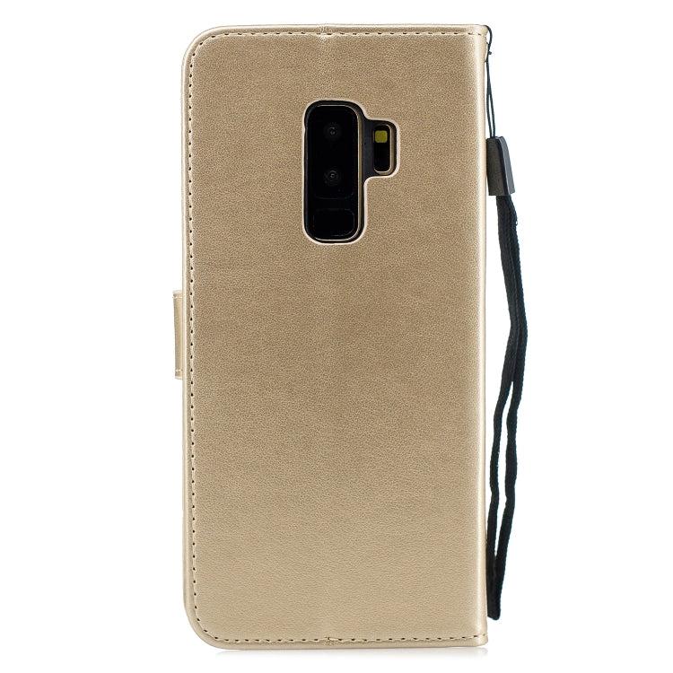 Diamond Encrusted Butterflies Love Flowers Pattern Horizontal Flip Leather Case  for Galaxy S9 Plus , with Holder & Card Slots & Wallet & Lanyard