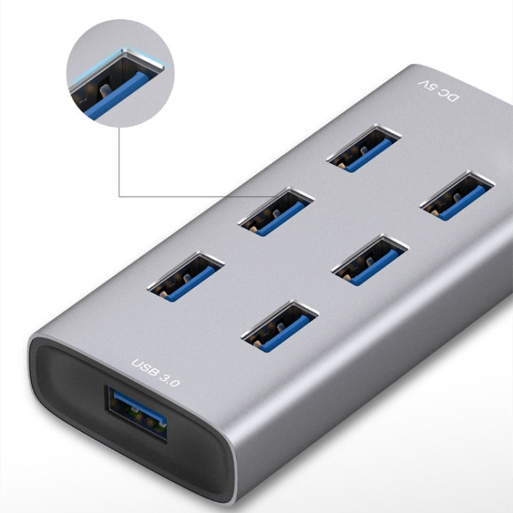 Multiport Metal Enclosure Docking Station HUB with 7 USB 3.0 Ports