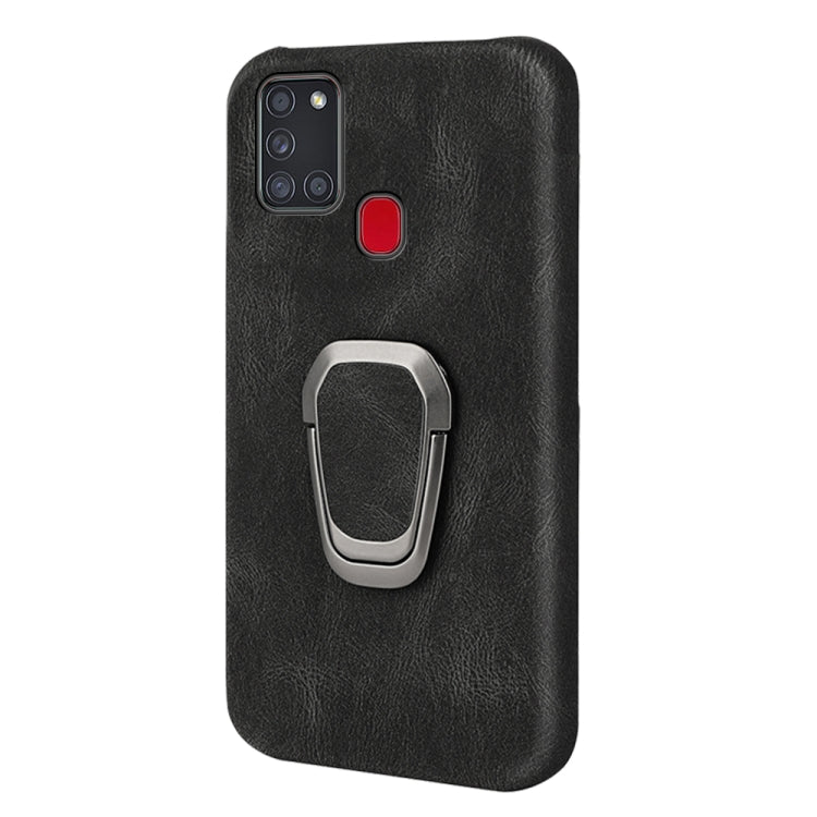 Ring Holder PU Phone Case For Samsung Galaxy A21s