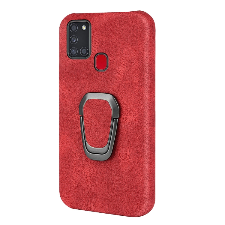 Ring Holder PU Phone Case For Samsung Galaxy A21s
