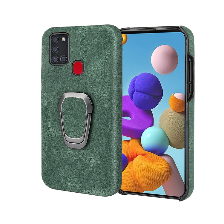 Ring Holder PU Phone Case For Samsung Galaxy A21s