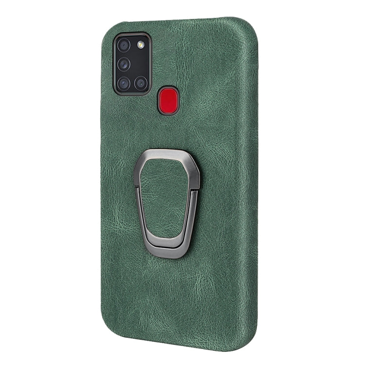 Ring Holder PU Phone Case For Samsung Galaxy A21s