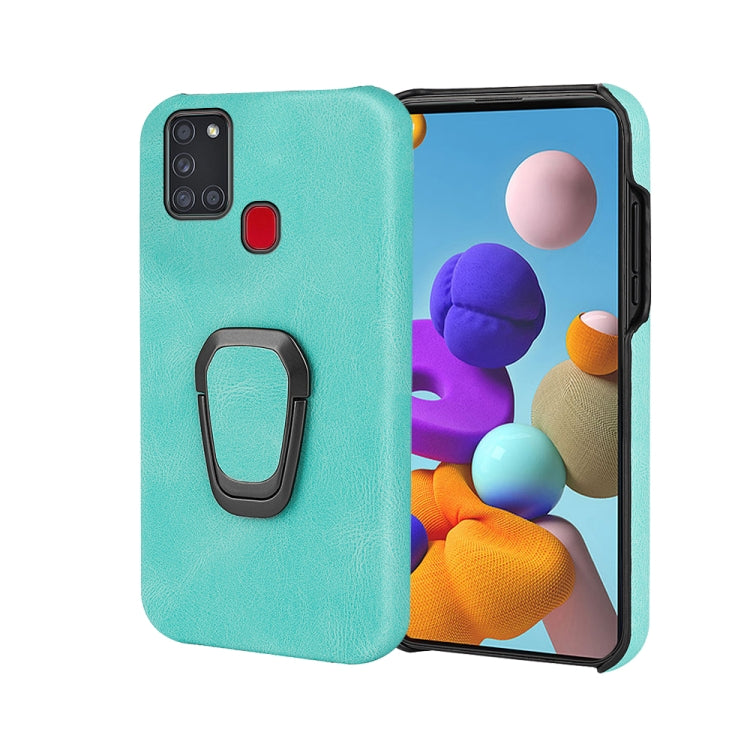 Ring Holder PU Phone Case For Samsung Galaxy A21s