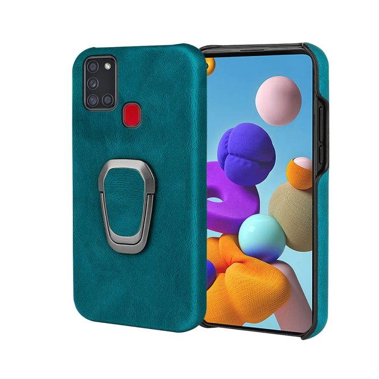 Ring Holder PU Phone Case For Samsung Galaxy A21s