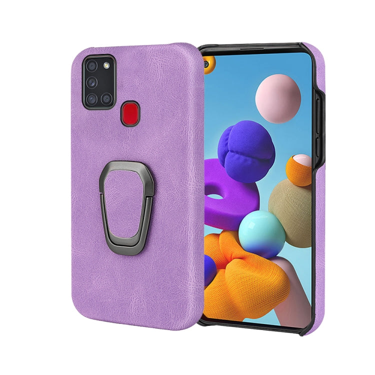 Ring Holder PU Phone Case For Samsung Galaxy A21s