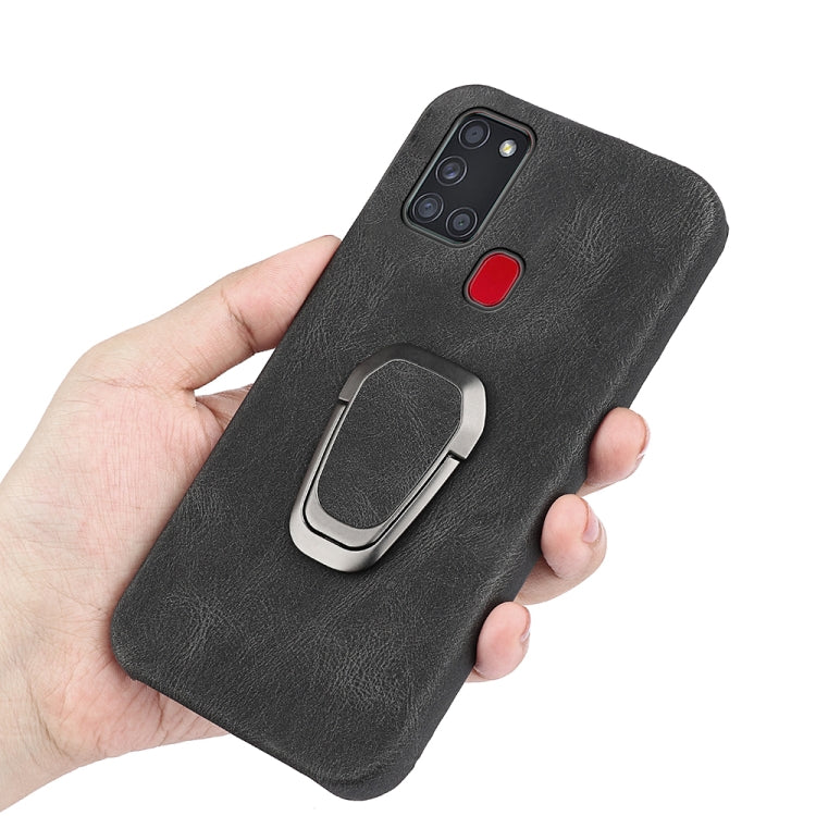 Ring Holder PU Phone Case For Samsung Galaxy A21s