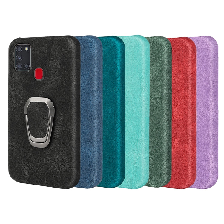 Ring Holder PU Phone Case For Samsung Galaxy A21s