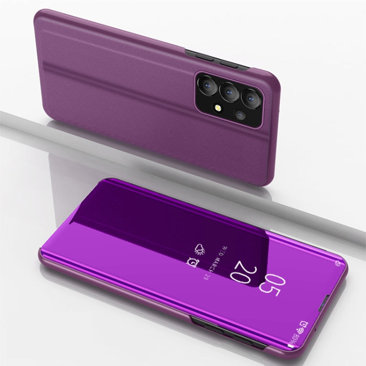 For Samsung Galaxy A53 5G Plated Mirror Flip Leather Case with Holder