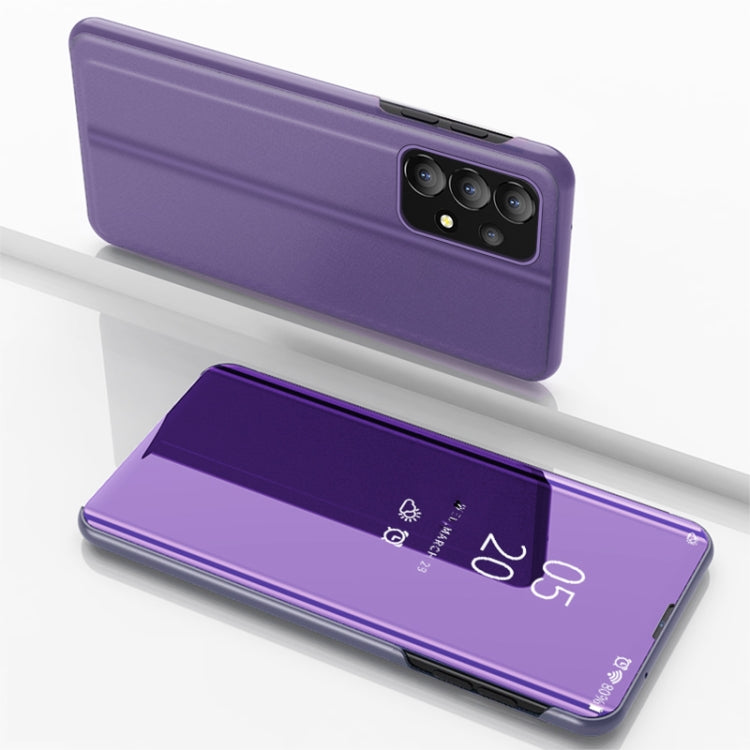 For Samsung Galaxy A53 5G Plated Mirror Flip Leather Case with Holder