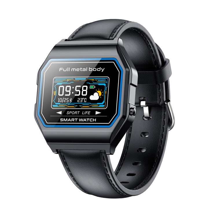 KW18 IP67 0.96 inch Leather Watchband Color Screen Smart Watch