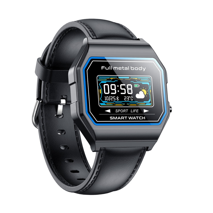 KW18 IP67 0.96 inch Leather Watchband Color Screen Smart Watch
