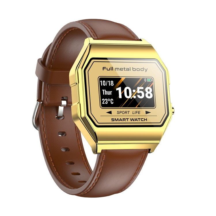KW18 IP67 0.96 inch Leather Watchband Color Screen Smart Watch