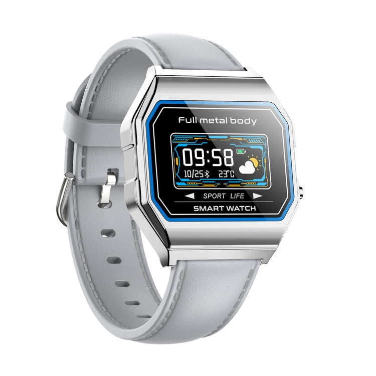 KW18 IP67 0.96 inch Leather Watchband Color Screen Smart Watch