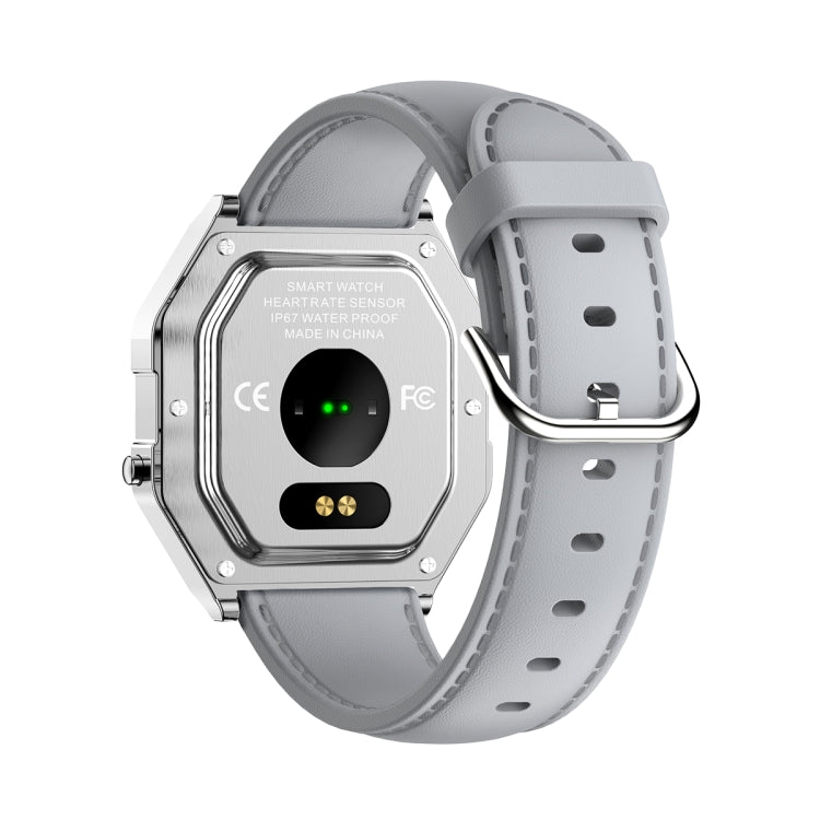 KW18 IP67 0.96 inch Leather Watchband Color Screen Smart Watch