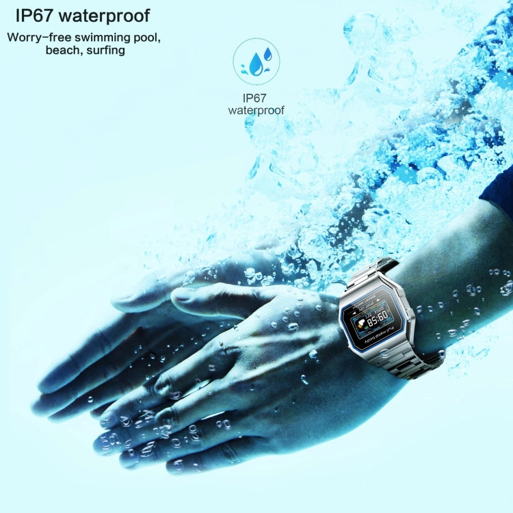 KW18 IP67 0.96 inch Leather Watchband Color Screen Smart Watch