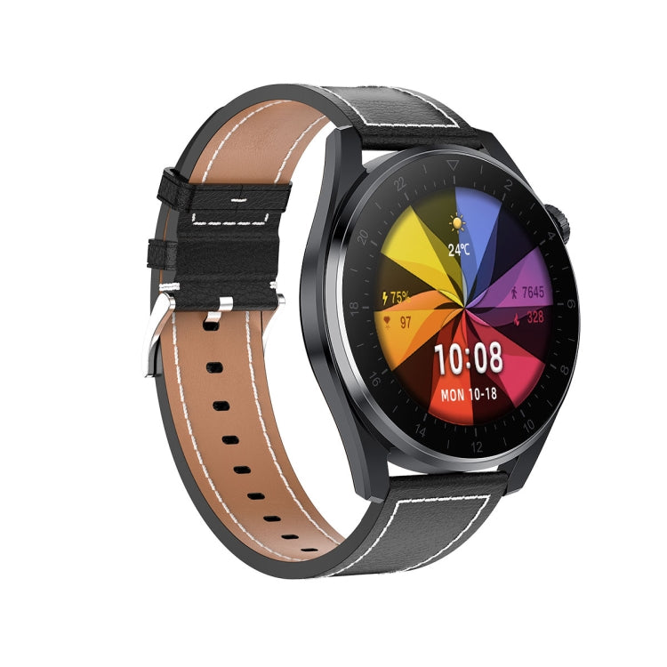 T3 IP68 1.36 inch Leather Watchband Color Screen Smart Watch