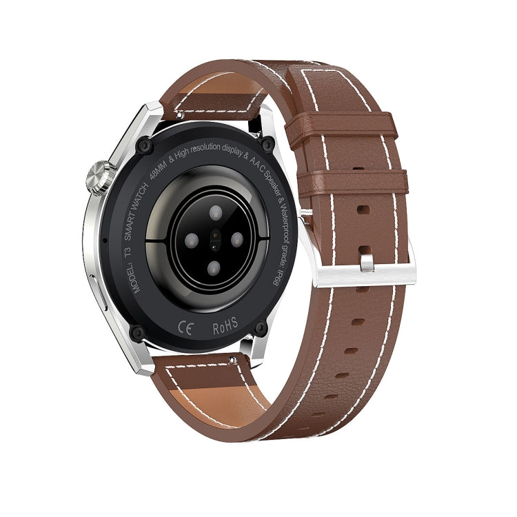 T3 IP68 1.36 inch Leather Watchband Color Screen Smart Watch