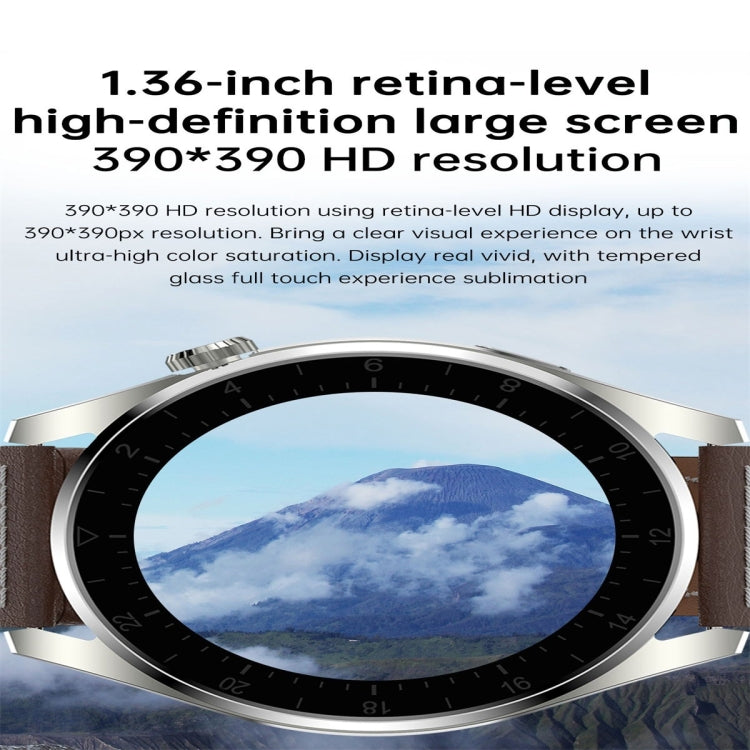 T3 IP68 1.36 inch Leather Watchband Color Screen Smart Watch