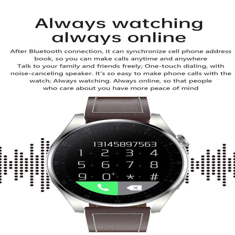 T3 IP68 1.36 inch Leather Watchband Color Screen Smart Watch
