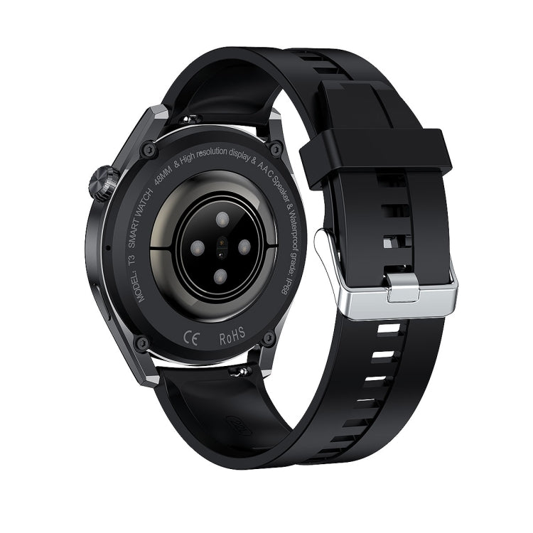 T3 IP68 1.36 inch Silicone Watchband Color Screen Smart Watch