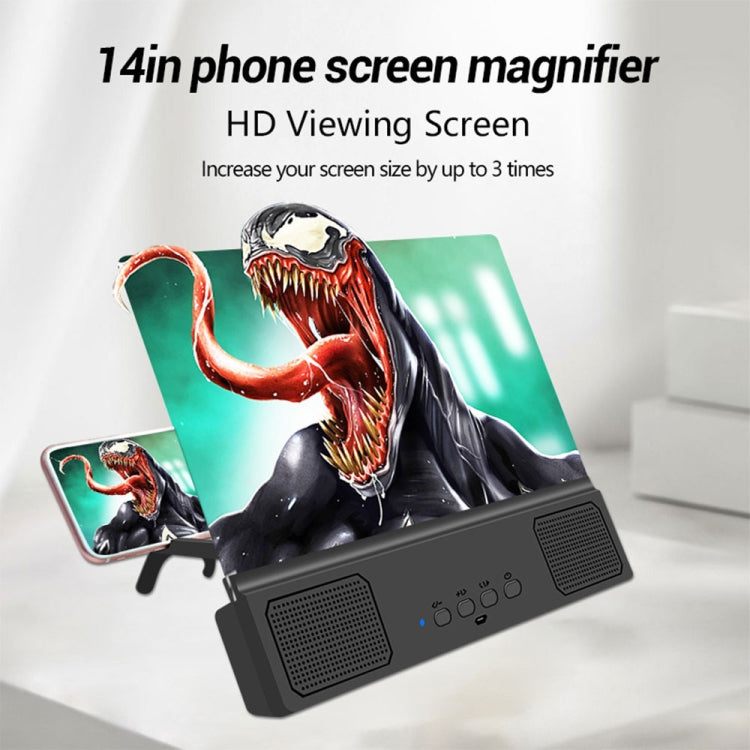 L13 14 inch Screen Magnifier Mobile Phone Desk Stand with Bluetooth Speaker