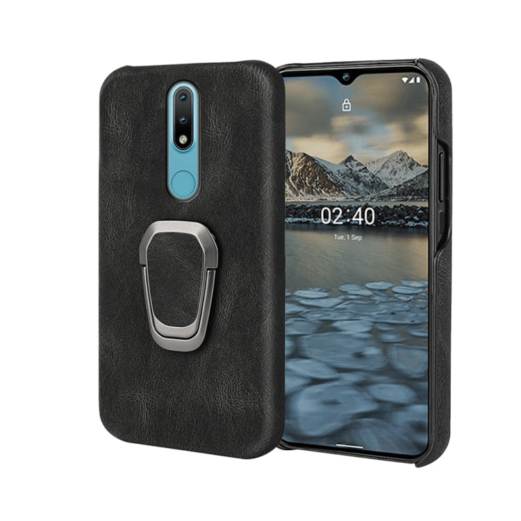 For Nokia 2.4 Ring Holder PU Phone Case