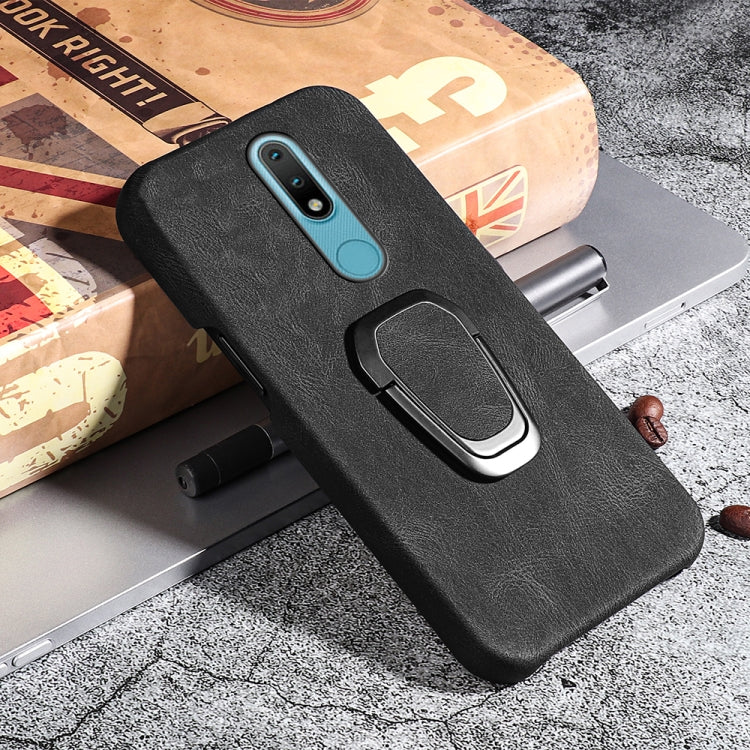 For Nokia 2.4 Ring Holder PU Phone Case