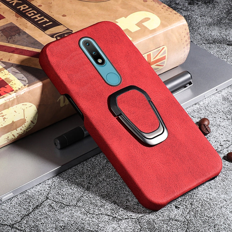 For Nokia 2.4 Ring Holder PU Phone Case