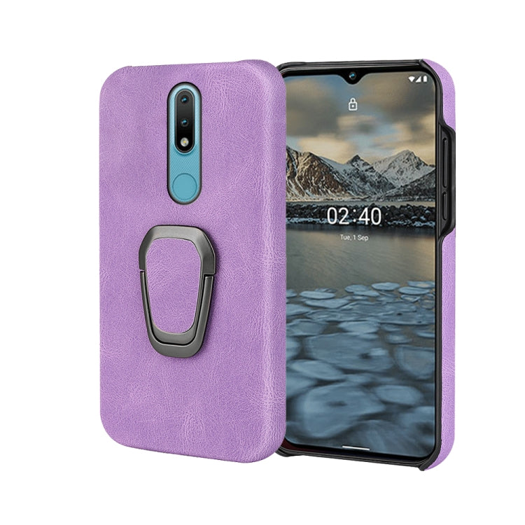 For Nokia 2.4 Ring Holder PU Phone Case