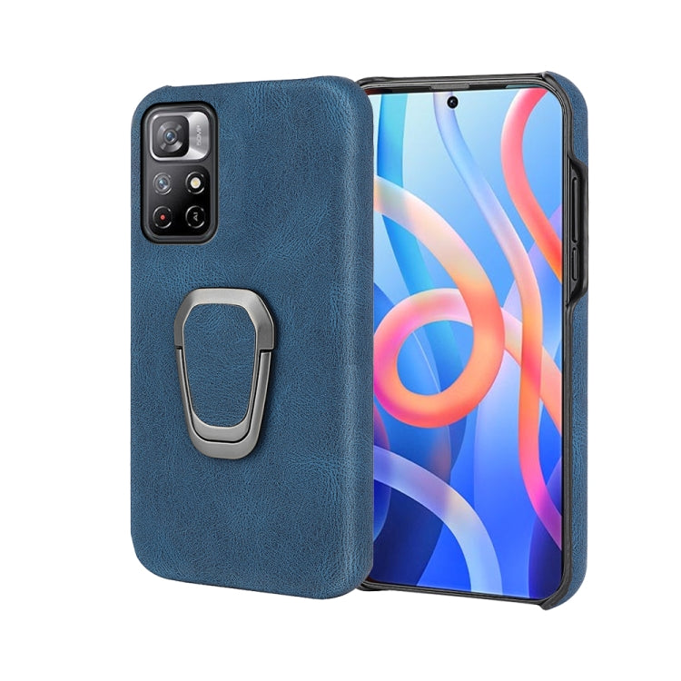 Ring Holder PU Phone Case For Xiaomi Redmi Note 11 4G