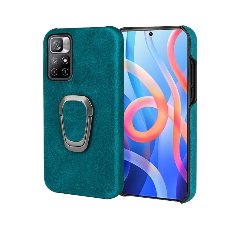 Ring Holder PU Phone Case For Xiaomi Redmi Note 11 4G