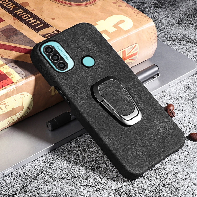 For Motorola Moto E20 / E30 / E40 Ring Holder PU Phone Case