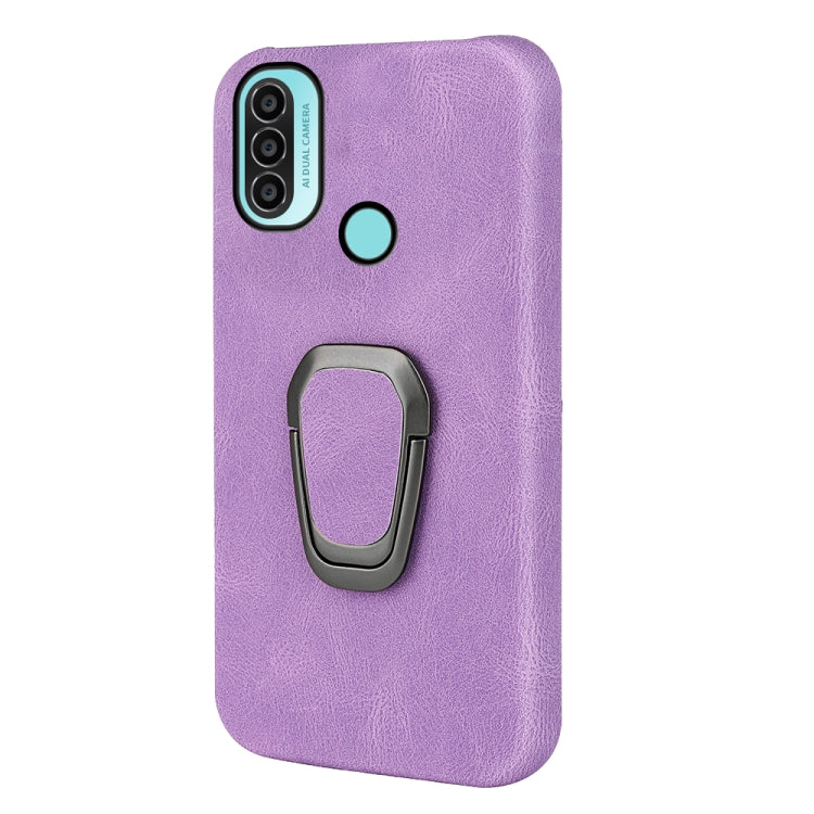 For Motorola Moto E20 / E30 / E40 Ring Holder PU Phone Case