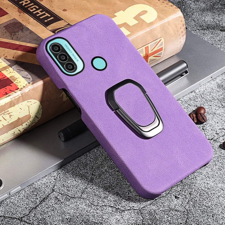 For Motorola Moto E20 / E30 / E40 Ring Holder PU Phone Case