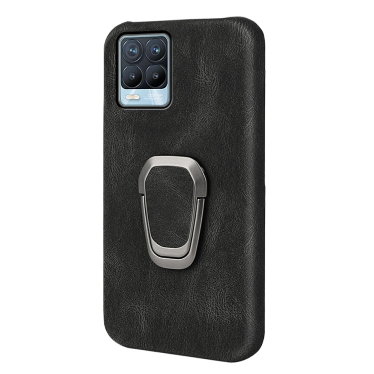 Ring Holder PU Phone Case For OPPO Realme 8 / 8 Pro