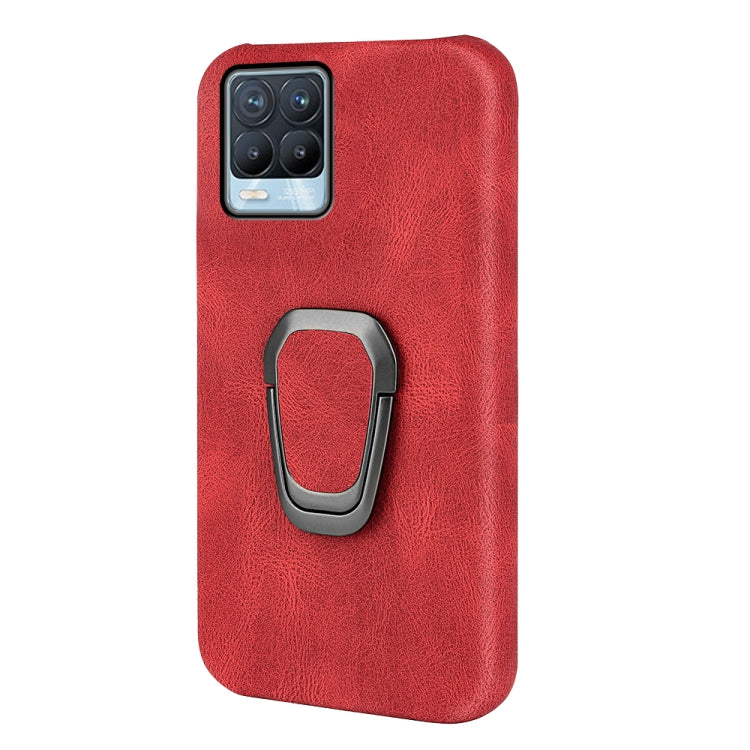Ring Holder PU Phone Case For OPPO Realme 8 / 8 Pro