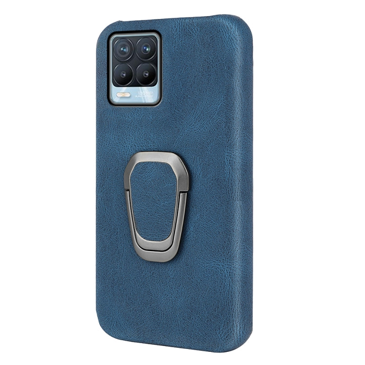 Ring Holder PU Phone Case For OPPO Realme 8 / 8 Pro