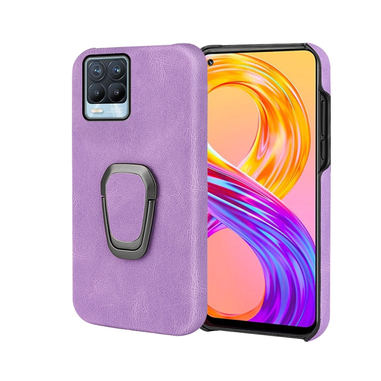 Ring Holder PU Phone Case For OPPO Realme 8 / 8 Pro