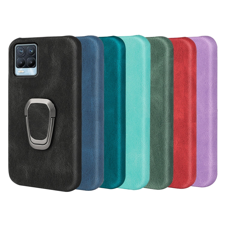 Ring Holder PU Phone Case For OPPO Realme 8 / 8 Pro