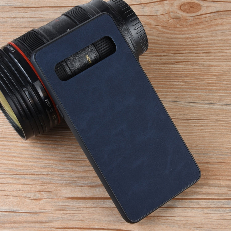 Shockproof Sheep Skin PC + PU + TPU Case for Samsung Galaxy S10 5G(Blue)