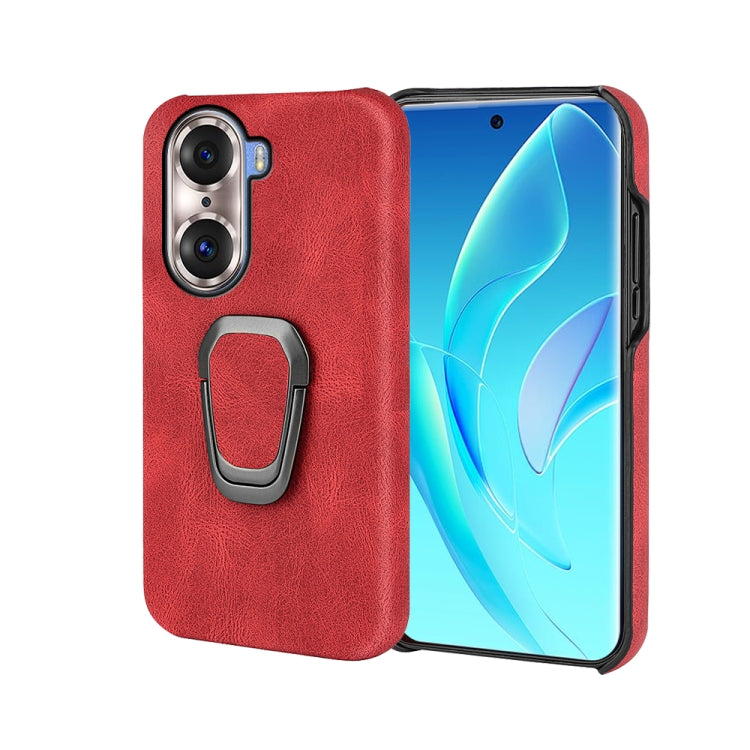 Ring Holder PU Phone Case For Honor 60 Pro