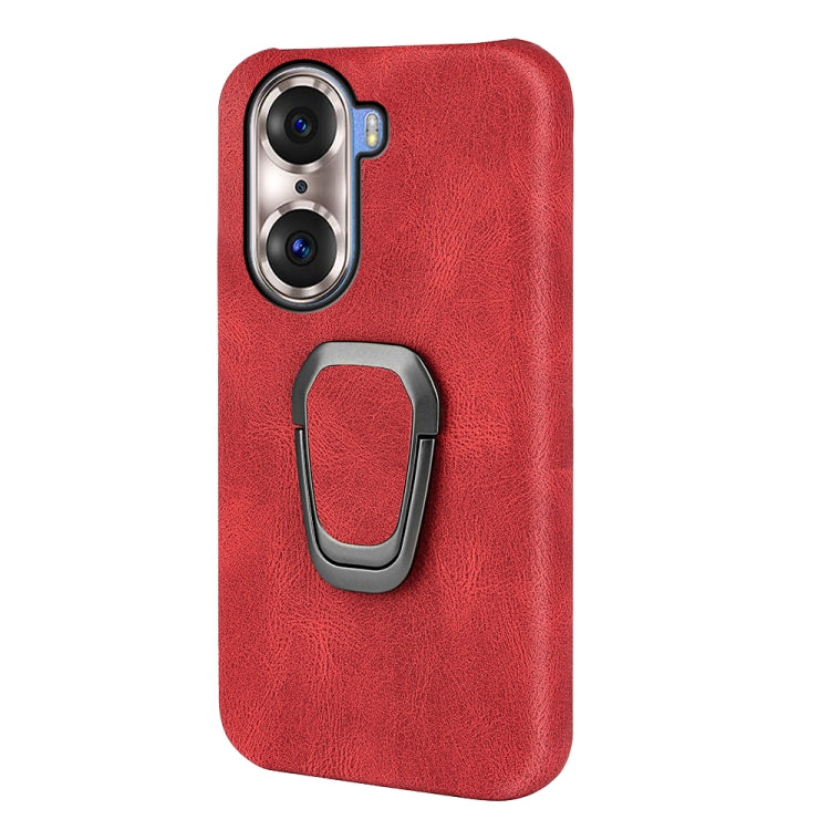 Ring Holder PU Phone Case For Honor 60 Pro