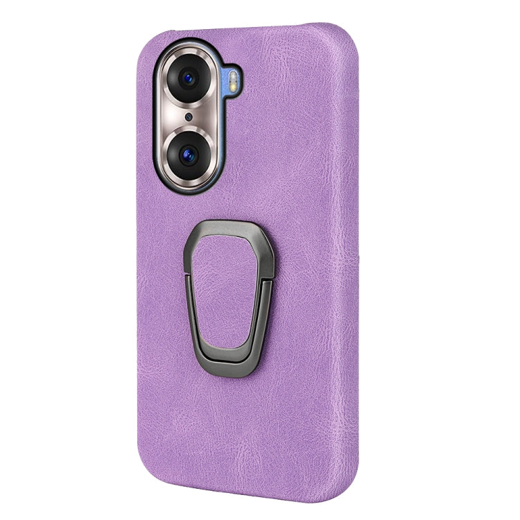 Ring Holder PU Phone Case For Honor 60 Pro