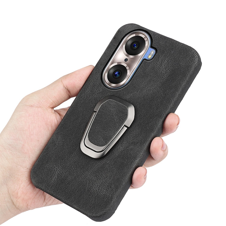 Ring Holder PU Phone Case For Honor 60 Pro