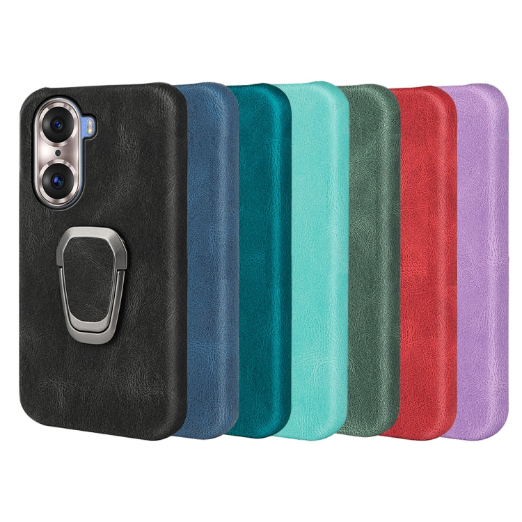 Ring Holder PU Phone Case For Honor 60 Pro